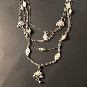Chic Silver and Gold Multi-Layer Necklace